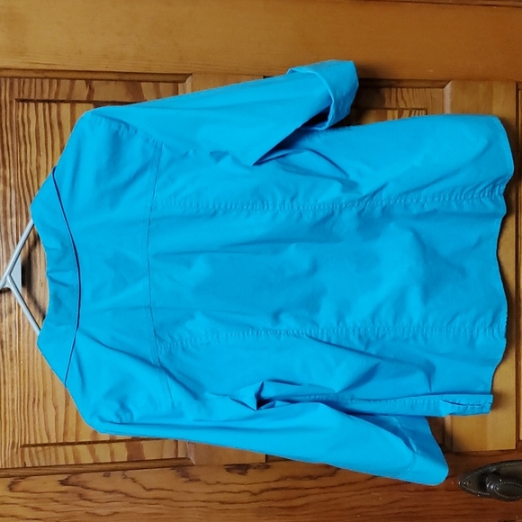 Christopher & Banks turquoise button down shirt size M - Picture 6 of 8